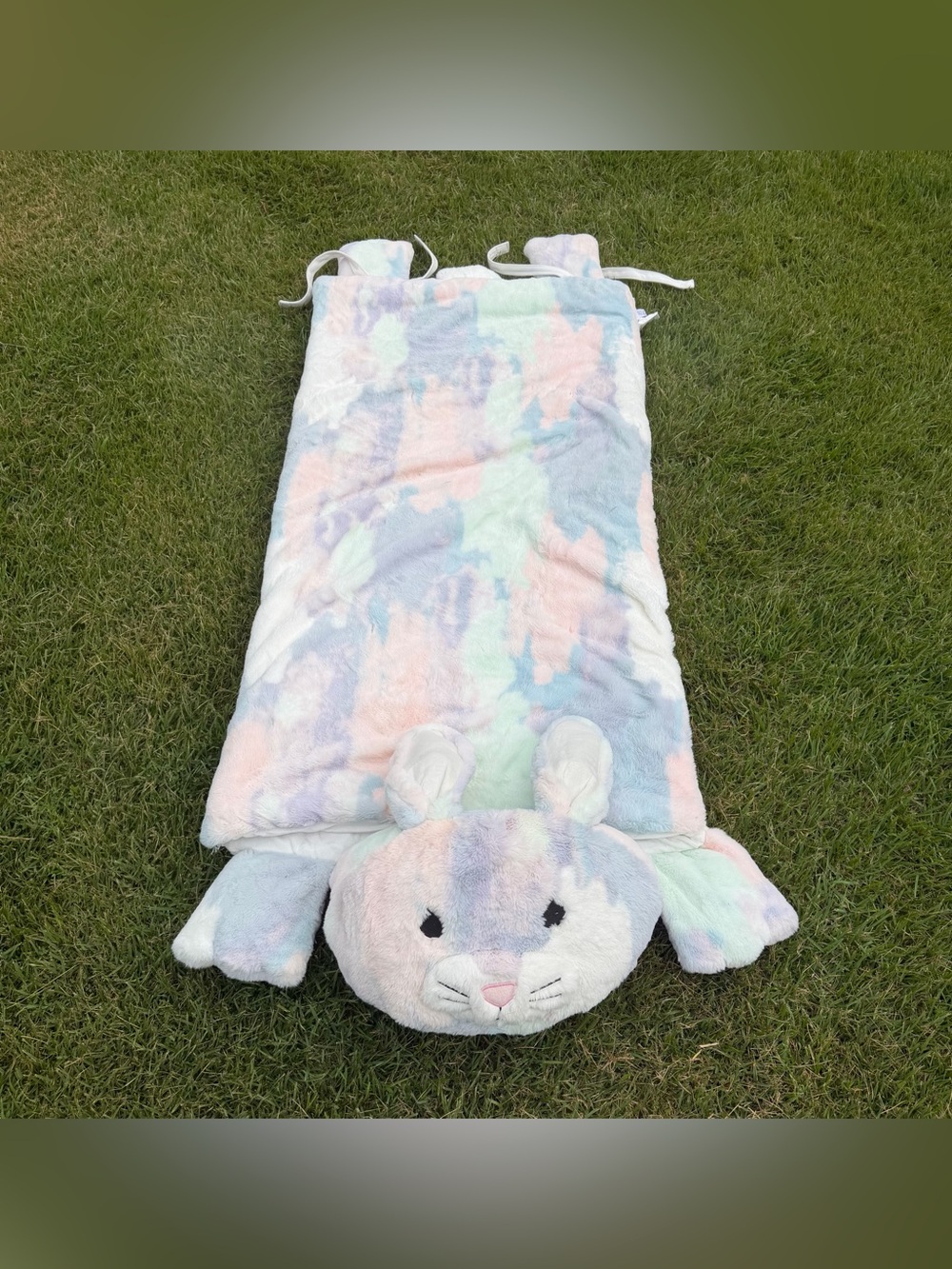 Frolics Plush Sleeping Bag bunny rabbit tie dye 29" X 68" Kids Girls